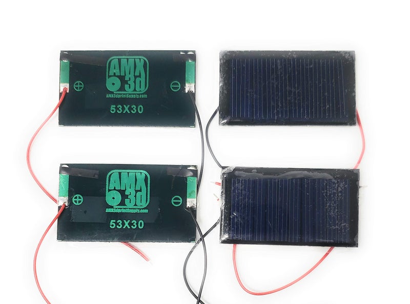 AMX3d AMX Solar 5V 30mA 53X30mm Micro Mini Power Cells for Panels With Wires - DIY Projects - Toys - 3.6v Charge 4 Pcs - Image 3